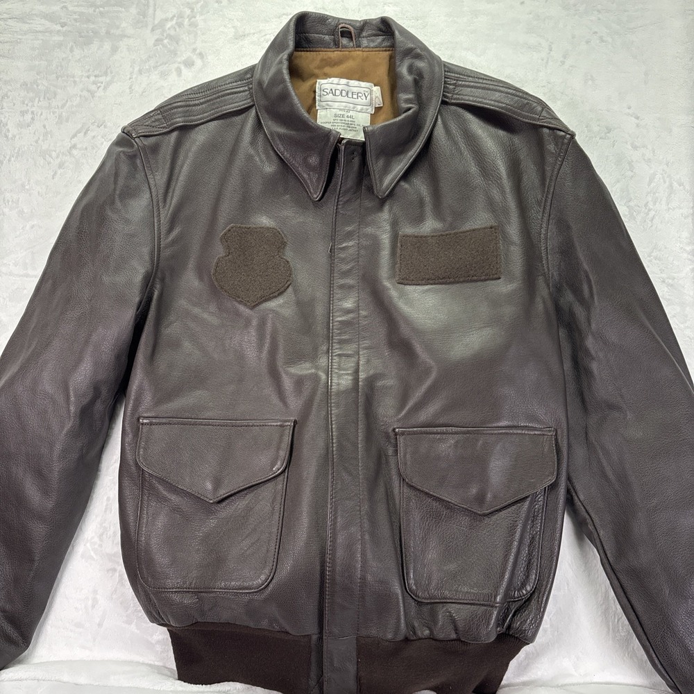 USAF Type A-2 Cooper Flight Bomber Jacket Saddlery 44L Cooper Brown VTG